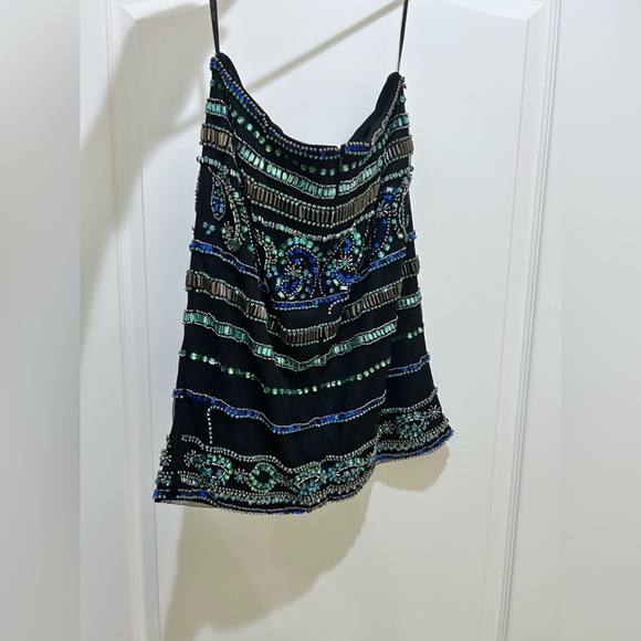 Black with colored rhinestones two piece dress - Picture 5 of 6